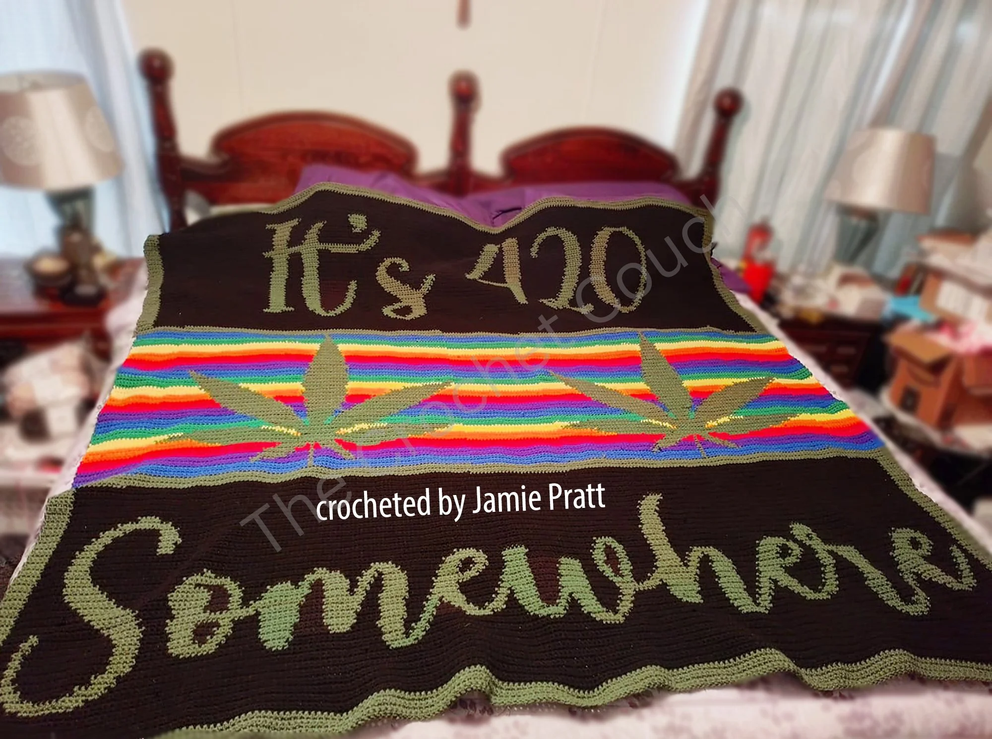 It's 420 Somewhere Afghan, SC or TSS Crochet Pattern